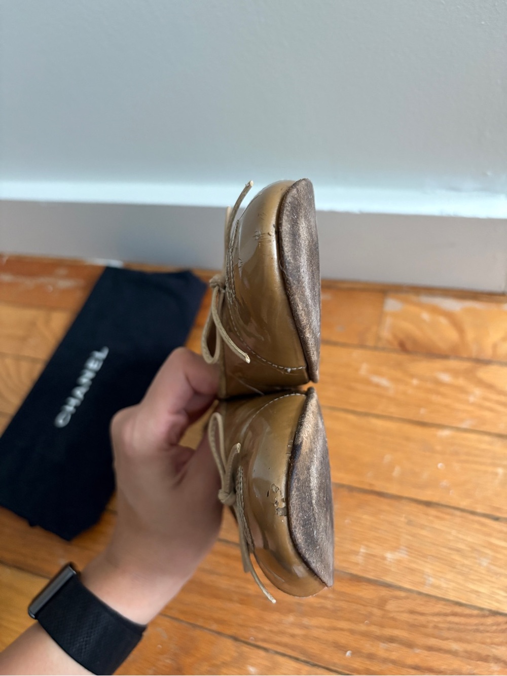 Chanel ballerinas ballet flats gold beige EU38.5 - Picture 9 of 14
